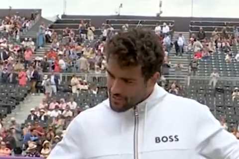 Sue Barker breaks down in tears after Queen’s champion Berrettini takes mic to pay tribute to departing BBC presenter
