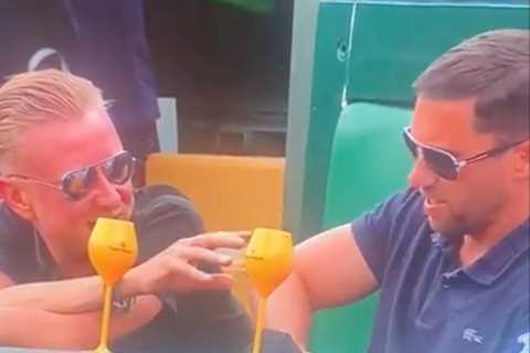 Wimbledon fans go viral after appearing live on BBC as one drops mystery ingredient into his friend’s drink