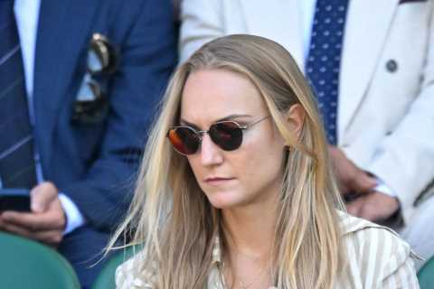 Cameron Norrie’s stunning girlfriend Louise Jacobi watches his Wimbledon clash against Djokovic with a glass from stands