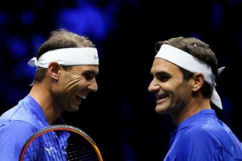 ‘Beautiful goodbye’ – Fans all say same thing as Rafael Nadal bursts into tears holding retiring Roger Federer’s hand