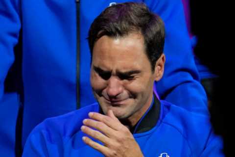 Watch moment Roger Federer breaks down in tears in emotional Laver Cup interview after final ever tennis match