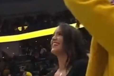 Busty tennis influencer Rachel Stuhlmann makes cheeky joke about her boobs after she’s caught on camera at NHL game