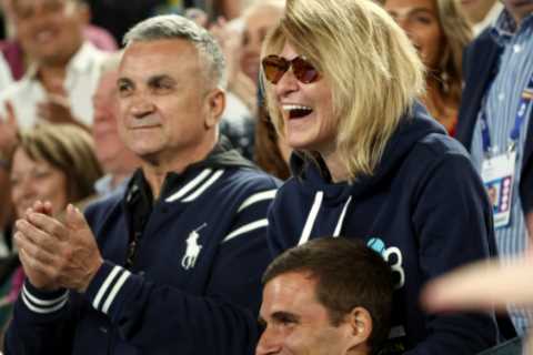Novak Djokovic’s dad poses at Australian Open holding Russian flag alongside Vladimir Putin supporters amid Ukraine war