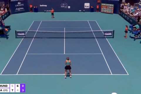 Watch bizarre moment Netflix tennis star Paula Badosa plays with a BALL BOY after opponent goes AWOL mid-match