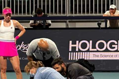 ‘I’ve never felt this pain before’ – Tennis star cries after horror injury leaving mum in tears and opponent distressed
