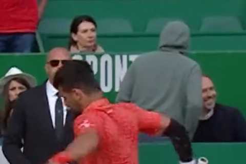 Watch Djokovic’s on-court MELTDOWN as he smashes racket in half by stamping on it and fans brand him ‘toddler’