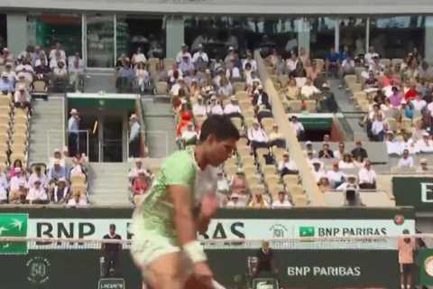 Carlos Alcaraz plays ‘greatest shot ever seen’ against Novak Djokovic at French Open to leave tennis fans stunned