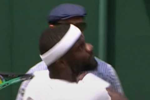 Watch US ace Frances Tiafoe’s epic Wimbledon meltdown as he smashes racquet and is punished for smacking ball into crowd