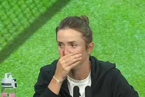 Tennis star Elina Svitolina breaks down in tears as she explains pressure of representing war-torn Ukraine at Wimbledon