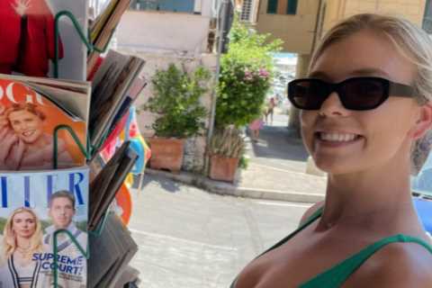 Katie Boulter stuns in green bikini as British No1 and Alex De Minaur put Wimbledon heartbreak behind them in Tuscany