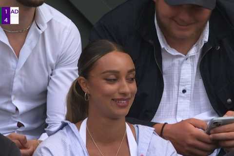 Liam Broady’s model Wag steals show at Wimbledon in low-cut top as BBC cameras repeatedly cut to her in stands